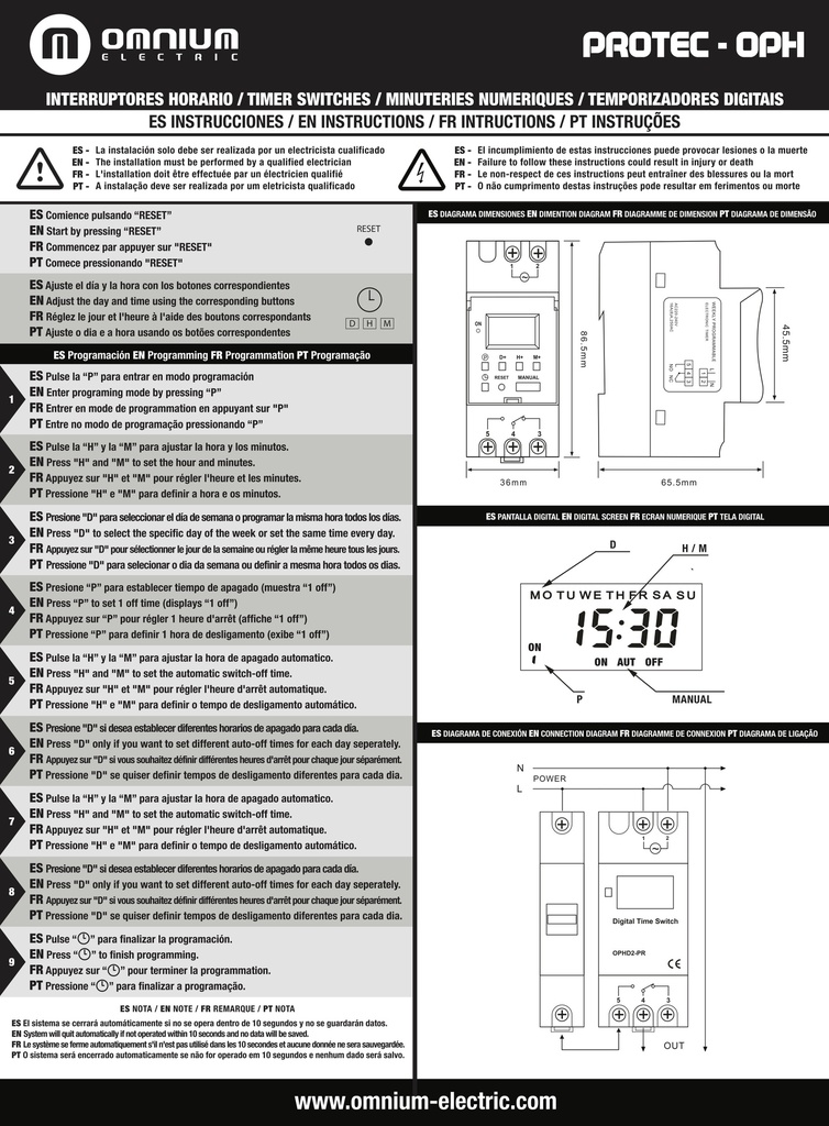 Instrucciones OPHD2-PR